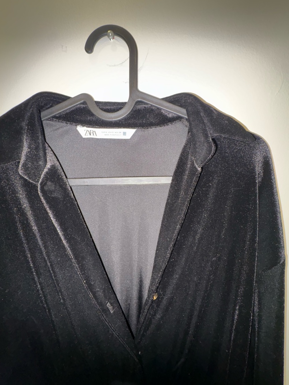 Zara Black Velvet Button-Front Mini Dress - Picture 5 of 10